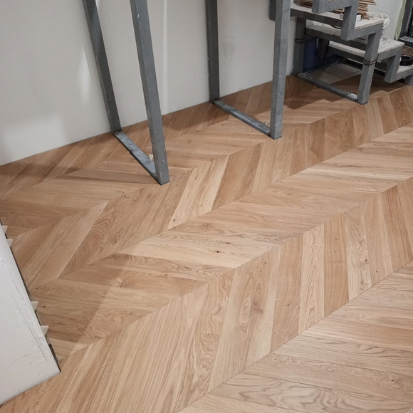 Инженерная доска HAVEN Французская елка Дуб N9 Натур. Размер 600х100х12 мм.