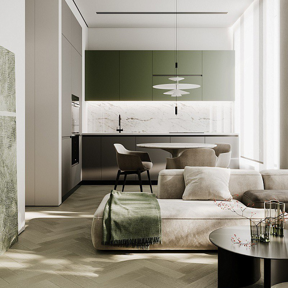 Кварцевый паркет Quartz Parquet Штучный паркет Дуб Лунный 44-1258-08 5/0,6 мм