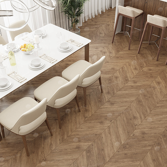 Кварцвиниловый SPC ламинат Alpine Floor Chevron Alpine Гевуина ECO 18-10 французская елка 600×127×5