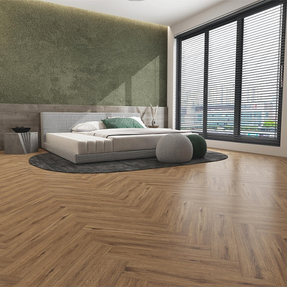 Кварцвинил Draw Wood Herringbone Oak 003 со встроенной подложкой EVA. Размер 610х126х5мм (1.537)