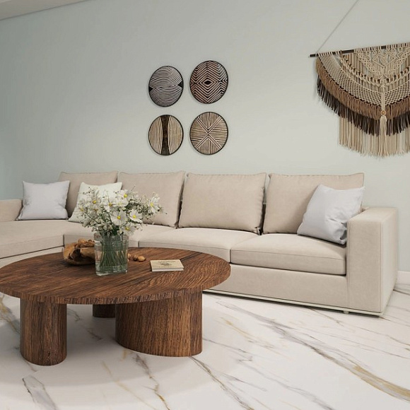 Каменный MSPC ламинат Stone Floor Мрамор Бело-золотой DC833 MP 1220х234х8 мм