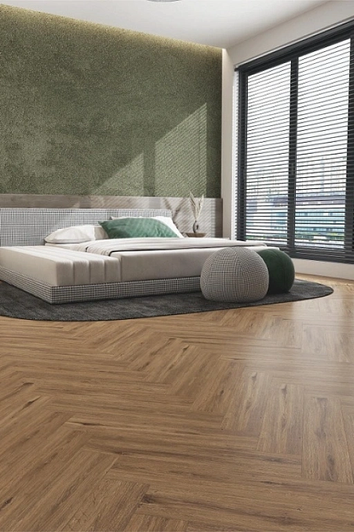 Кварцвинил Draw Wood Herringbone Oak 003 со встроенной подложкой EVA. Размер 610х126х5мм (1.537)
