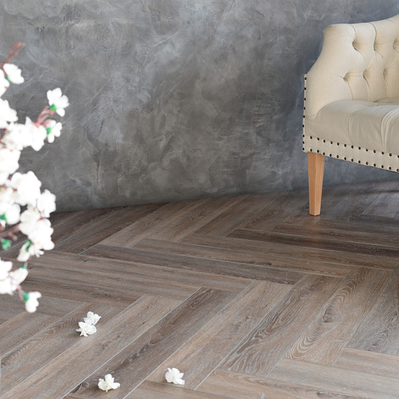 Кварцвиниловый SPC ламинат Aquafloor Parquet Plus AF6013PQ венгерская елка 720×120×7