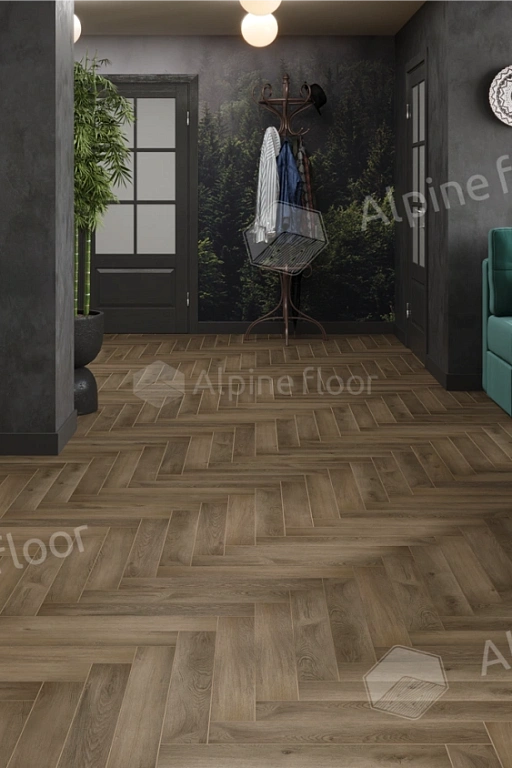 Ламинат Alpine Floor Herringbone 12 PRO Дуб Анжу
