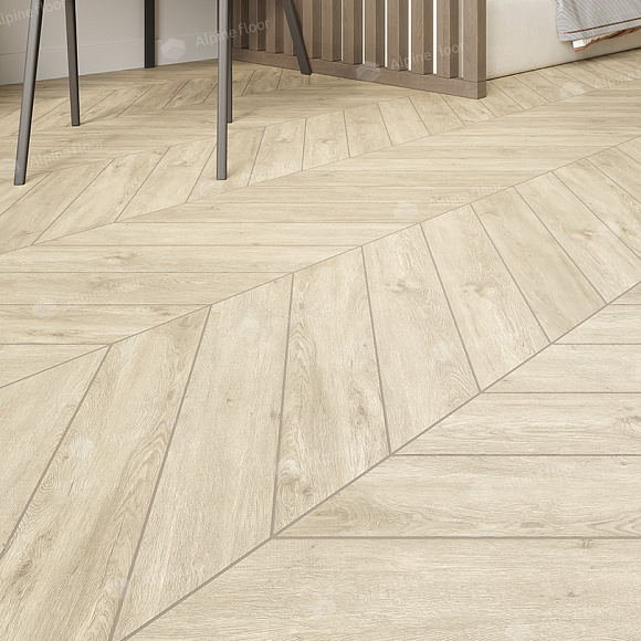 Кварцвиниловый SPC ламинат Alpine Floor Chevron Alpine Сонома ECO 18-7 французская елка 600×127×5