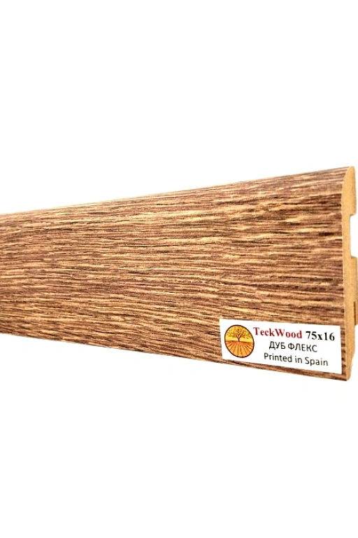 Плинтус Teckwood Дуб Флекс (Oak Flax) 75 мм