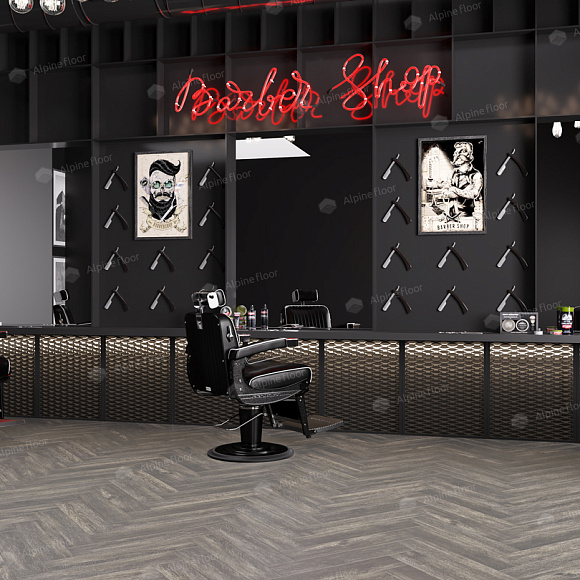 Кварцвиниловая плитка Alpine Floor клеевая Parquet LVT Венге Грей ЕСО 16-8 венгерская елка 590×118×2,5